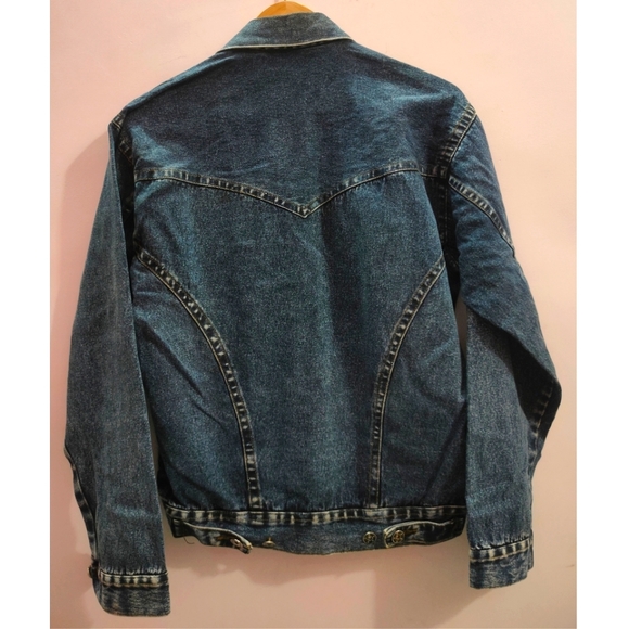 Dark Blue Denim Jacket With 4 Pockets - Picture 4 of 5